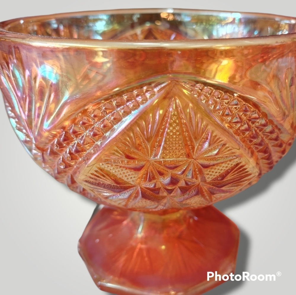Vintage Imperial Glass Carnival Compote